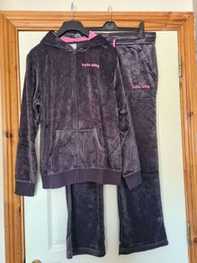Hello Kitty Navy Velour Hooded Top & Tracksuit Bottoms - Size 14/16