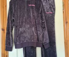 Hello Kitty Navy Velour Hooded Top & Tracksuit Bottoms - Size 14/16