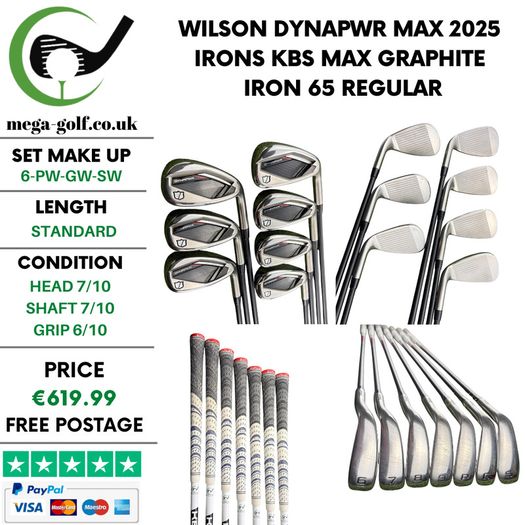 Wilson Dynapwr Max 2025 Irons / 6-Pw-Gw-Sw / KBS Max Graphite Iron 65 Regular