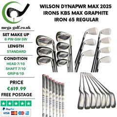 Wilson Dynapwr Max 2025 Irons / 6-Pw-Gw-Sw / KBS Max Graphite Iron 65 Regular