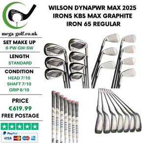 Wilson Dynapwr Max 2025 Irons / 6-Pw-Gw-Sw / KBS Max Graphite Iron 65 Regular