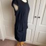French label black deconstructed pocket dress 10-12 Image 2