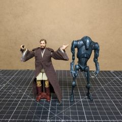 Star Wars Revenge of Sith Obi Wan Kenobi & Super Battle Droid Force Jump Attack