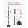 Coat Rack Freestanding, Coats Tree Stand with Stable Marble Base & 6 Hooks, Free Standing Hall Coat Rack for Entryway, Bedroom, Office, Living Room Image 3