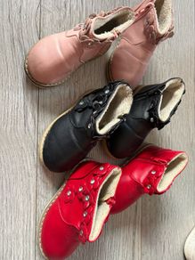 Girls Boots x3 pink/red/black Size UK4.5 EU21