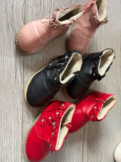 Girls Boots x3 pink/red/black Size UK4.5 EU21