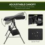 Three-Seater Garden Swing Chair, with Adjustable Canopy - Black Image 3