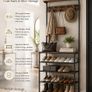 Coat rack with 5 shelves coat rack, clothes rack, wardrobe with 5 double hooks, shoe rack with 5 levels, one shelf above, for apartments, bedroom, hallway, industrial design, vintage brown-black Image 5