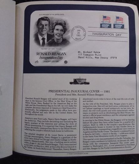 USA Stamps : 1981 Presidential Inaugural Covers Honoring Ronald Reagan - Souvenir Folder