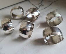 Silver Oval Napkin Rings X 6