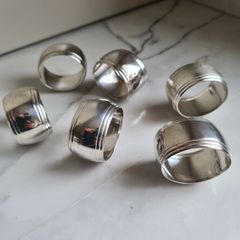 Silver Oval Napkin Rings X 6