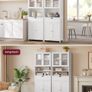 Storage Cabinet, Freestanding Bathroom Storage Unit with Adjustable Shelves, Drawer Image 4