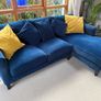 Navy Velvet Corner Group RH facing Chaise Image 4