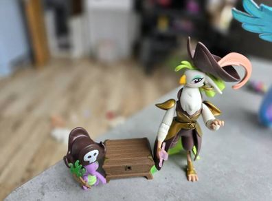 Captain Celaeno & Spike The Dragon - The Movie Figure Set 2017 Complete , No Box, Mlp G4 My Little Pony