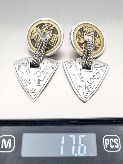 Vintage 925 Sterling Silver Chunky Heavy Stud Earrings