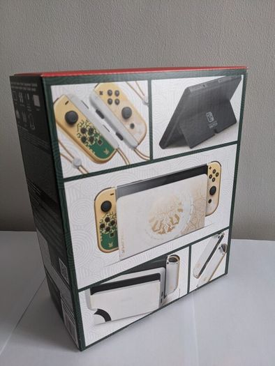 Zelda: Tears of the Kingdom OLED Nintendo Switch Console CIB + Official Breath of the Wild Switch Case + Mario Kart 8 Deluxe