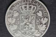 1870 Belgium  5 Francs - Leopold II small head Silver coin