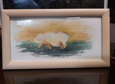 Original Watercolour - Pig