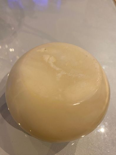 Alabaster reduced trinket dish with mirror