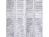 4-Panel Room Divider Grey 140x165 cm Wood