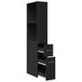 Narrow Bathroom Cupboard Black Image 6