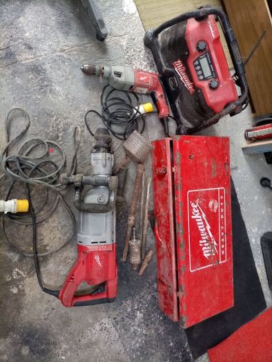 Milwaukee breaker and rotary drill and radio all 110 output