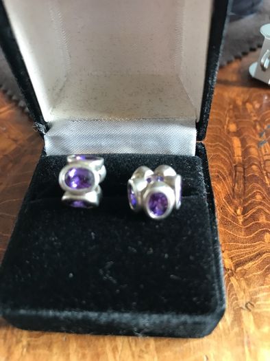 Pandora silver purple ovalites
