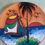 Lovely Terracotta Hanging Wall Plate. 21 Cm. Diameter Image 4