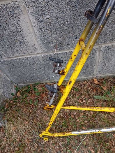 Vintage Peugeot bicycle frame set.