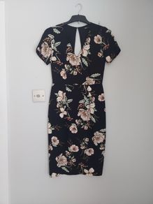 OASIS stunning black, green, peach and gold dress
