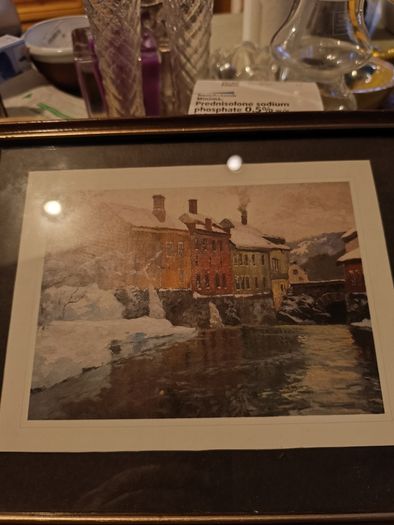 Framed print  of A Winter River Landscape Fritz Thaulow