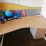 Large curved computer desk with pedestal Image 4