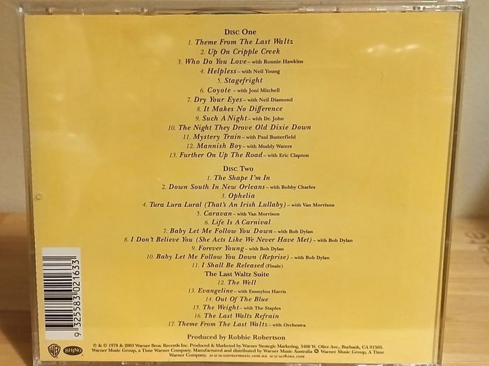 The Band The Last Waltz 2 CD Album