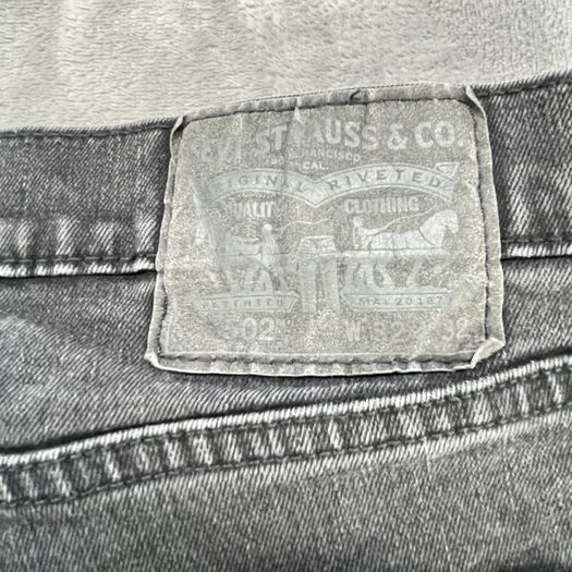 Levis 502 Mens Jeans Black W32 L30 Slim Taper Fit Stretch Denim
