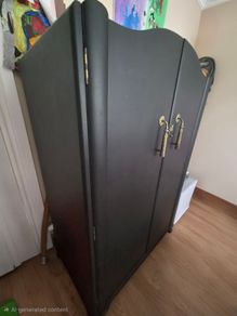 Upcycled Armoire- drink and glasses storage