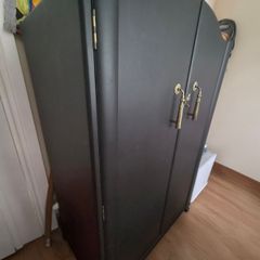 Upcycled Armoire- drink and glasses storage