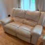 3 + 2 cream leather recliners Image 5