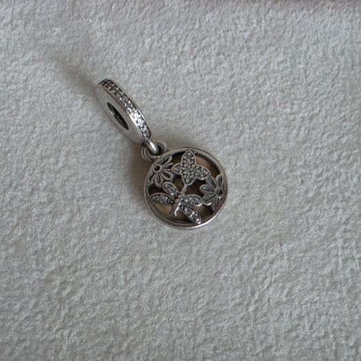 Pandora springtime  butterfly dangle charm very good condition hallmarked