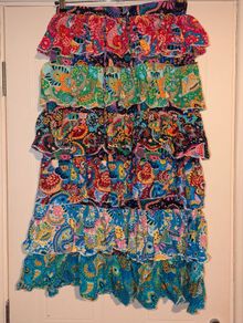 Stunning tiered multi colored floral midi skirt from Pretty Little Thing