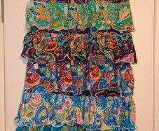 Stunning tiered multi colored floral midi skirt from Pretty Little Thing