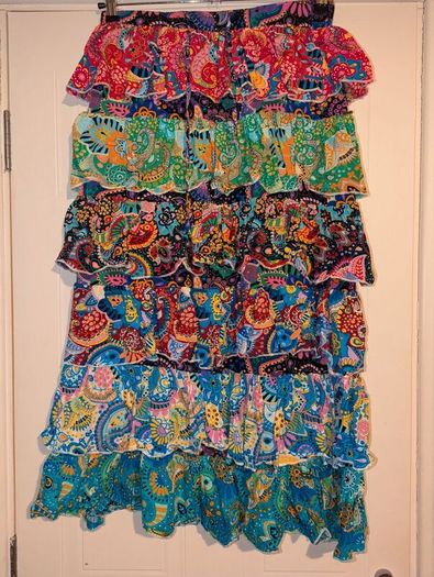 Stunning tiered multi colored floral midi skirt from Pretty Little Thing