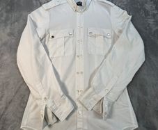 Vintage D&G Dolce & Gabbana White Textured Cotton Blend Long Sleeve Shirt Sz46