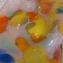 Stunning Vintage Mid Century Italian Hand-Blown Art Glass Candy Dish in a Pulled Lobe Shape with Clear Stretched Edges and a Multi-Coloured Tutti Frutti Colourway in Oranges, Yellows, Pinks and Blues, Attributed to Murano, No Sticker Image 4