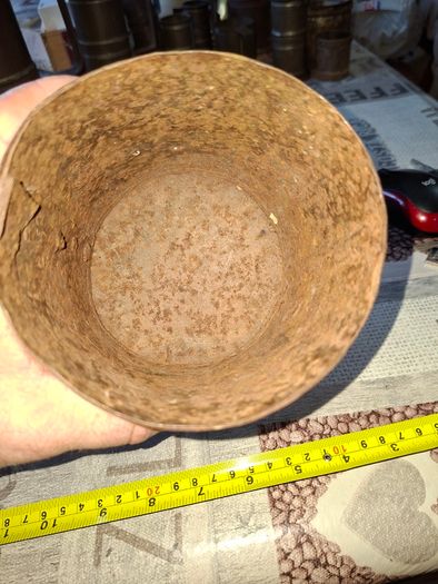 Rare 13 Piece Lot of Antique Chavagnat Tin Measuring Demi-Litre from Paris, France, dating  approximately 1800s.