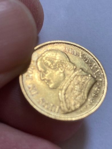 Vatican 1867 10 Lire Gold Coin Papal State  Pius IX Rare