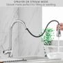 Kitchen Sink Mixer Tap with Pull Down Sprayer Chrome, Single Handle High Arc Pull Out Kitchen Taps, Single Level Solid Brass Kitchen Faucet (FREE POSTAGE) Image 5