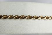 Vintage 9Ct Yellow Gold 375  Rope Link Bracelet length 7,2" - 1,16g