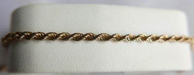 Vintage 9Ct Yellow Gold 375  Rope Link Bracelet length 7,2" - 1,16g