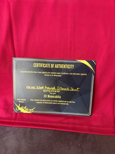 Arne Slot signed Liverpool jersey