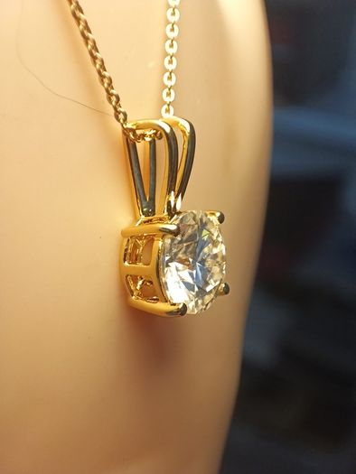 2.5ct. Moissanite Solitaire Pendant and Chain
